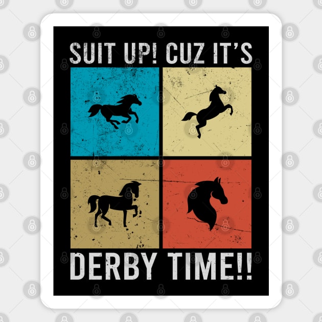 Vintage Derby Time Horse Race Men Women, Funny Retro Kentucky Derby Suit churchill downs Magnet by Printofi.com